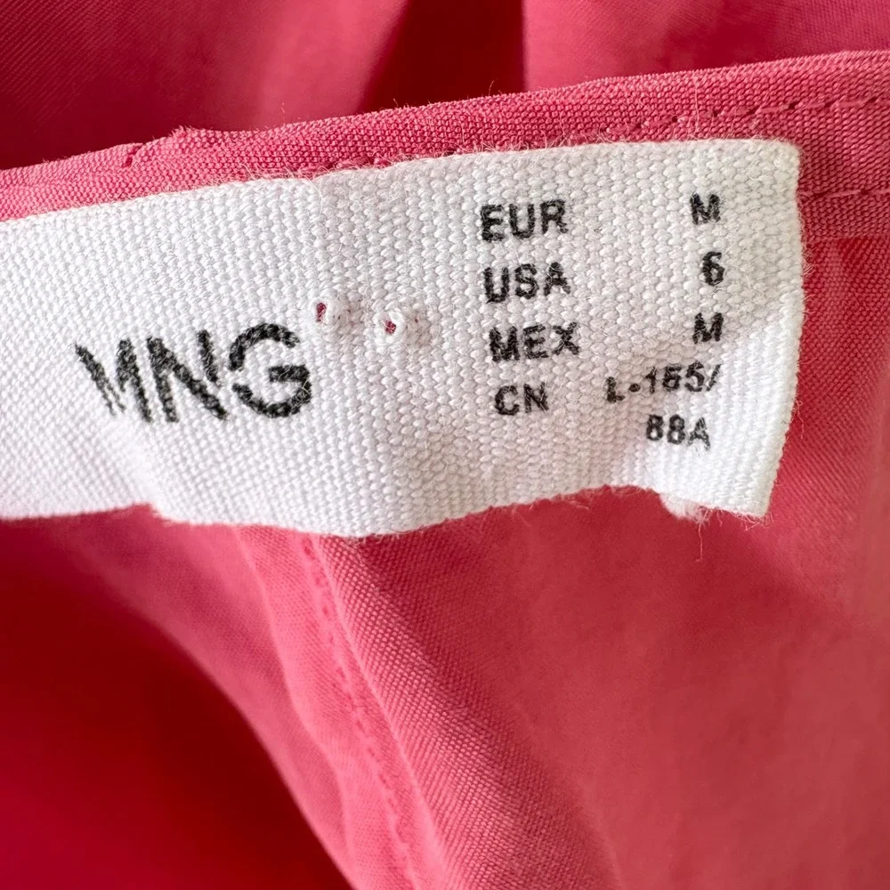 Mango Tiered V-Neck Mini Dress Womens Size 6‎ Pink